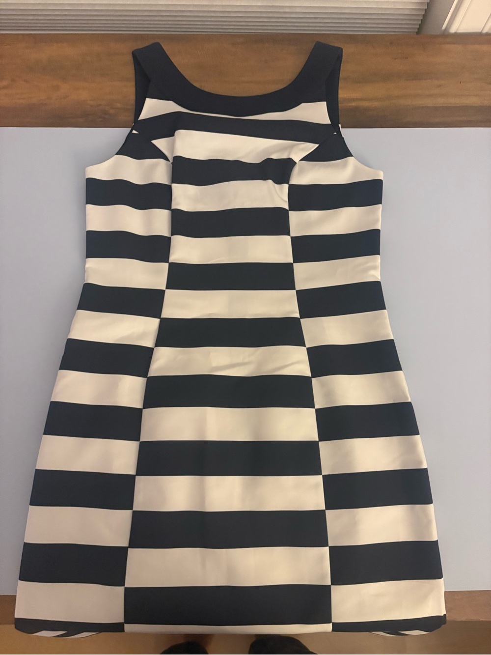 Brand New Classic Navy and White Striped Sleeveless Bodycon Midi Dress